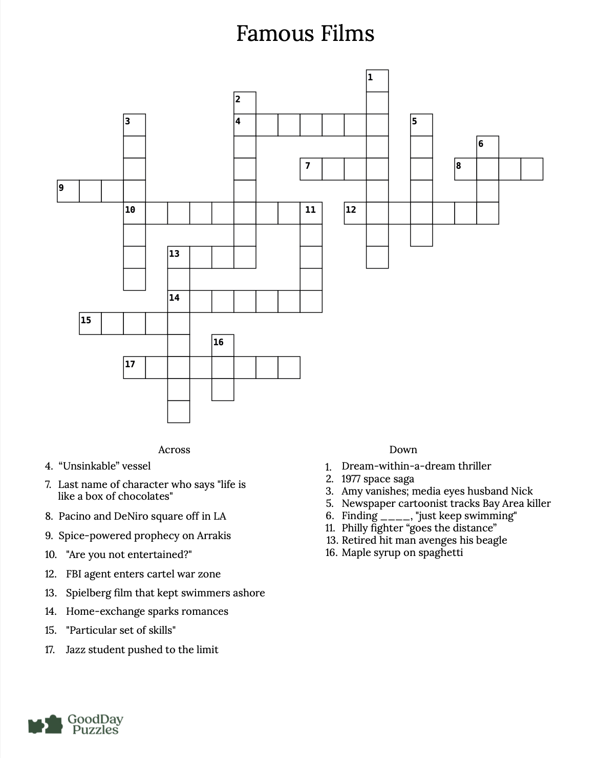 25 Crossword Puzzles | Download & Print