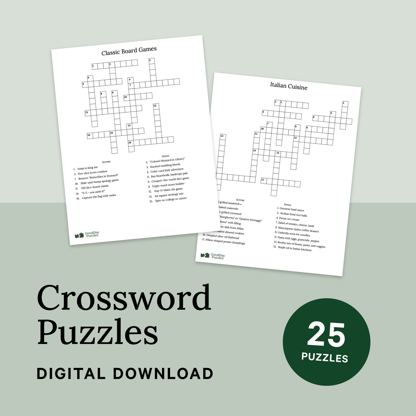 25 Crossword Puzzles | Download & Print