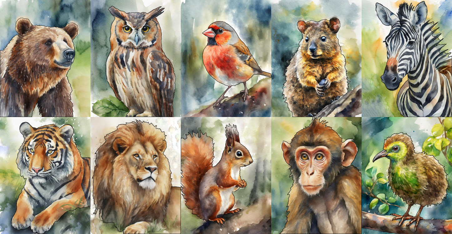 Paint with Water - Amazing Animals